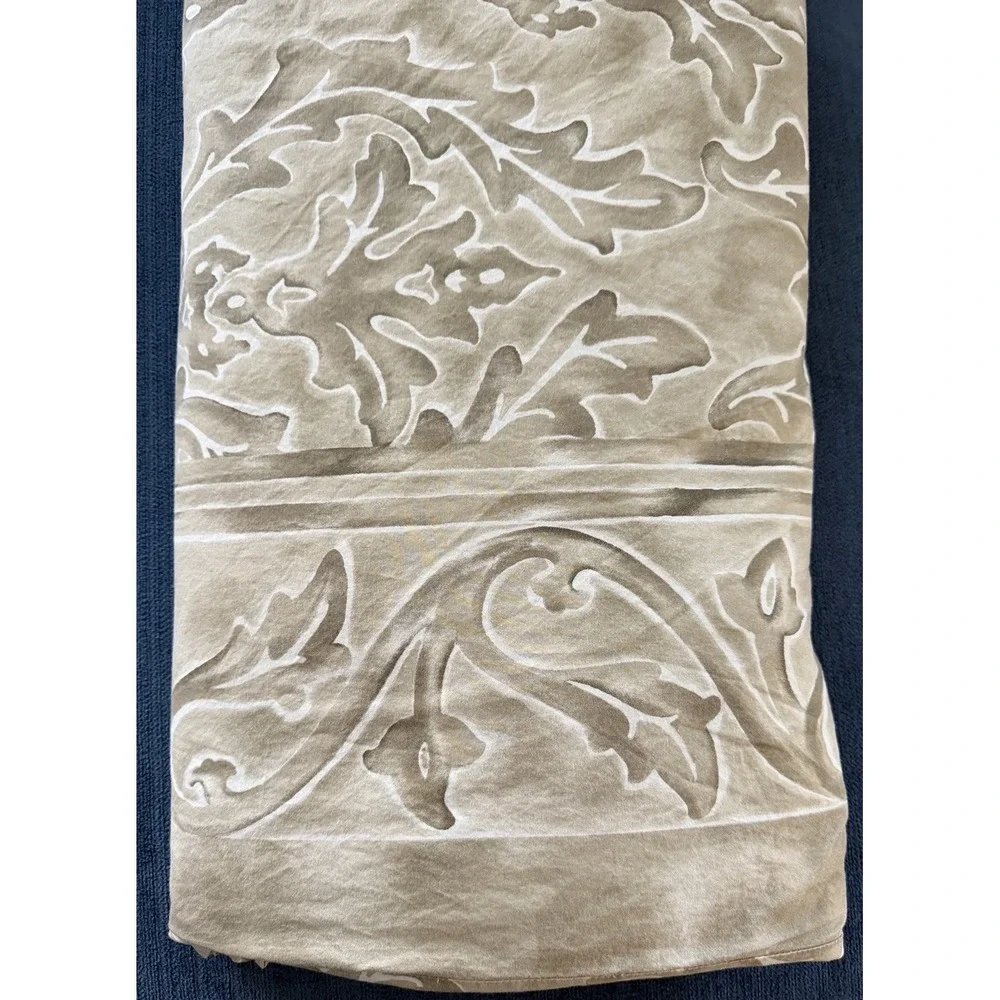 Restoration Hardware Tan Amalfi Rave Queen Size Duvet Cover Set Shams Italy 3 PC